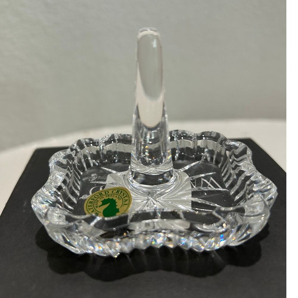 WATERFORD Crystal Ring Holder Jewelry Vanity Clear Lead Crystal NEW/OPEN BOX